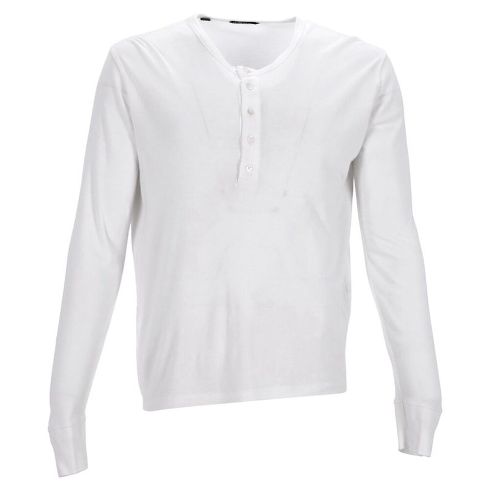 Tom Ford Ribbed Long-Sleeve T-Shirt in White Cotton